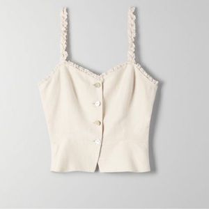 Aritzia Cream Button-Up Top